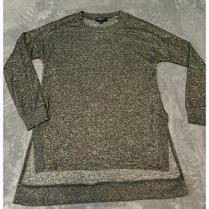 BCX Long Sleeve Womens Top Heather Black Size M NWOT